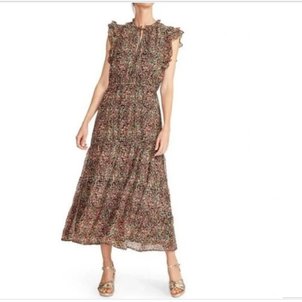 BB Dakota by Steve Madden Floral Chiffon Ditsy Midi Dress